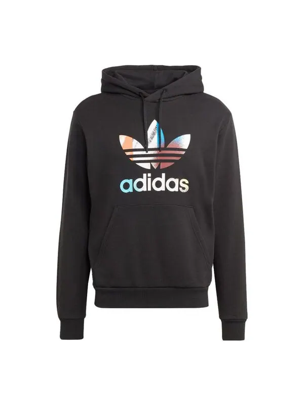 Толстовка с капюшоном оригинальная графика вне сетки толстовка Adidas — изображение 1 из 4, черный/мульти