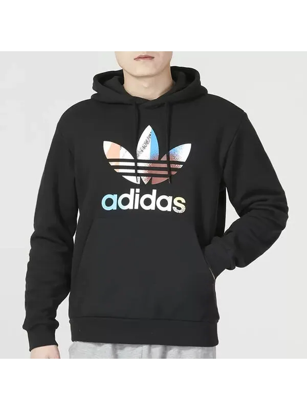 Толстовка с капюшоном оригинальная графика вне сетки толстовка Adidas — изображение 2 из 4, черный/мульти