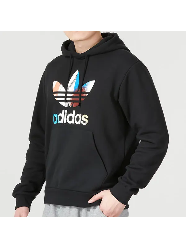 Толстовка с капюшоном оригинальная графика вне сетки толстовка Adidas — изображение 3 из 4, черный/мульти