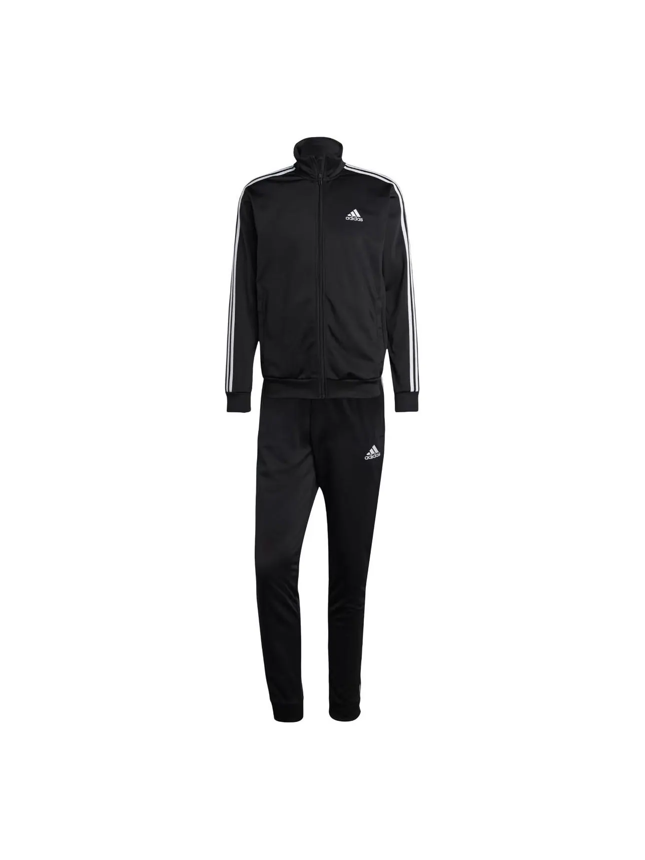 Спортивный костюм Adidas Basic 3-Stripes Tricot Tracksuit 'Black' — изображение 1 из 3, черный