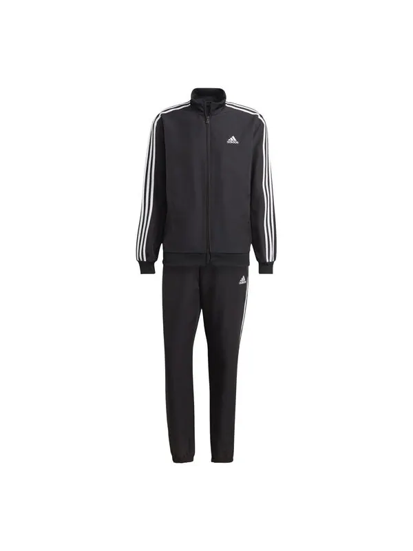 Костюмы 3 полоски тканый спортивный костюм азиатские размеры Adidas — изображение 1 из 1, черный/черный
