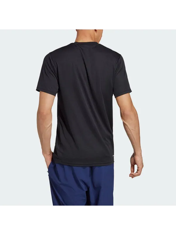 Футболка Adidas Train Essentials Training T-Shirt 'Black' — изображение 3 из 4, черный/белый
