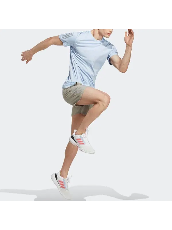Футболка Adidas Own The Run Tee' Blue Dawn' — изображение 3 из 4, синий
