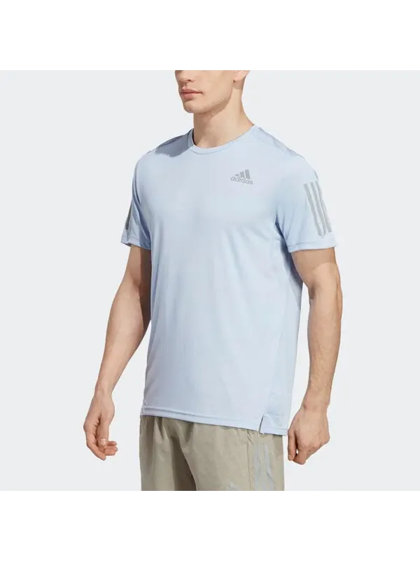 Футболка Adidas Own The Run Tee' Blue Dawn' — изображение 4 из 4, синий