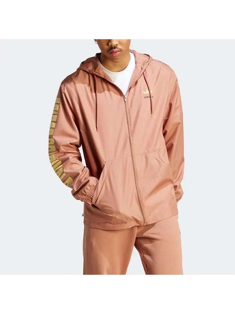 Куртка adidas originals Graphic Planet Windbreaker Jacket 'Clay Strata' — изображение 2 из 4, розовый