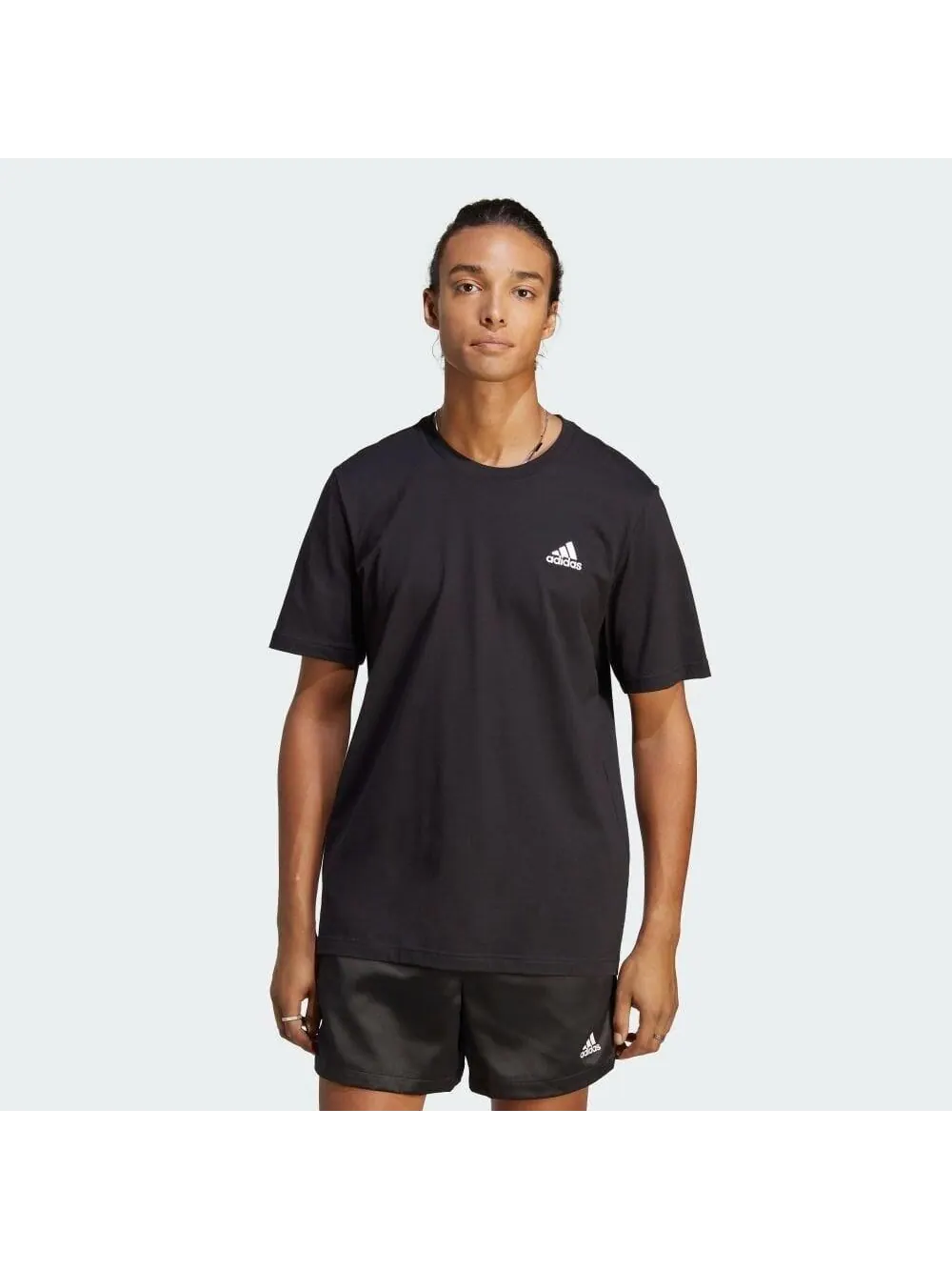 Футболка Adidas Essentials Single Jersey Embroidered Small Logo — изображение 3 из 5, черный