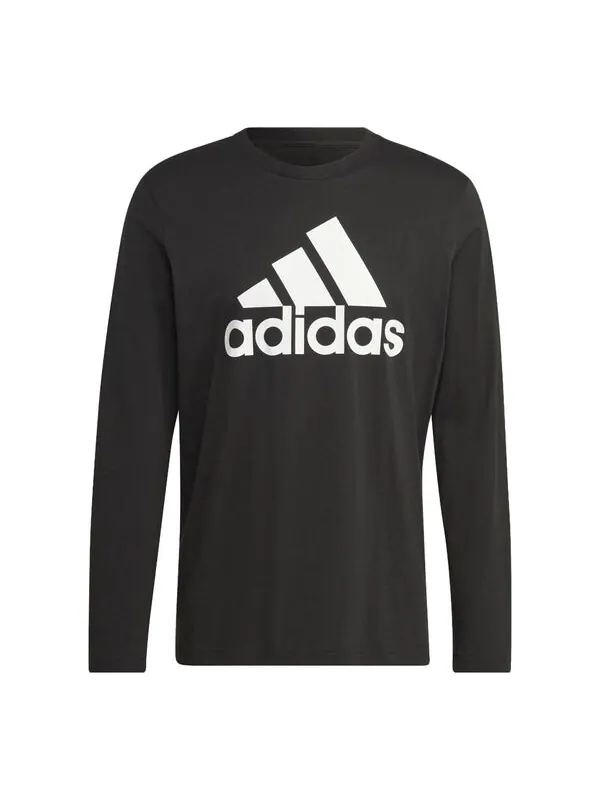 Футболка Essentials Футболка с длинным рукавом Adidas — изображение 1 из 4, черный/белый