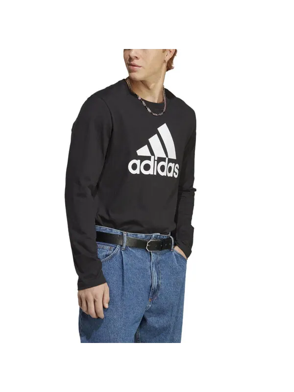 Футболка Essentials Футболка с длинным рукавом Adidas — изображение 4 из 4, черный/белый