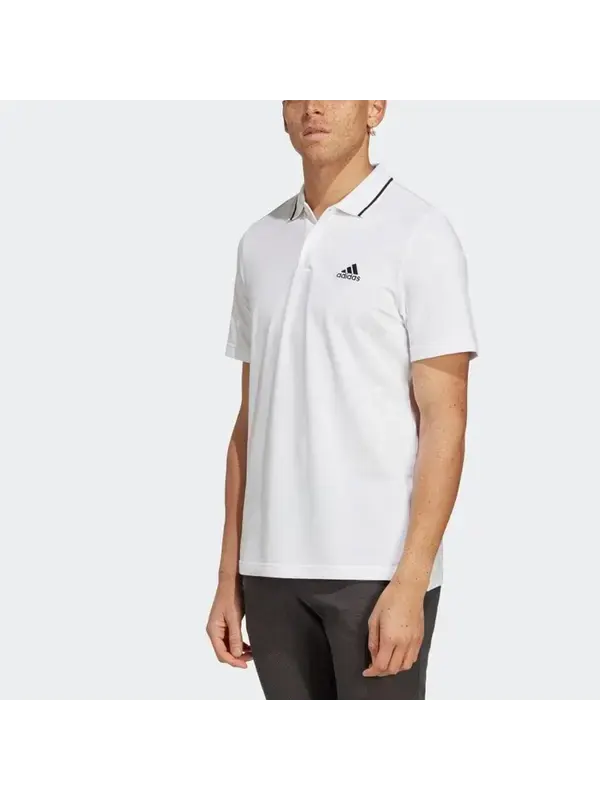 Рубашка поло Essentials piqu с маленьким логотипом Adidas — изображение 2 из 4, белый