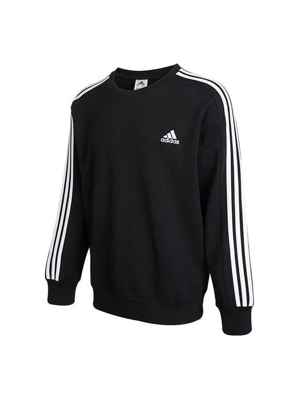Рубашка Essentials французский трикотаж 3 полоски свитшот Adidas — изображение 1 из 4, черный