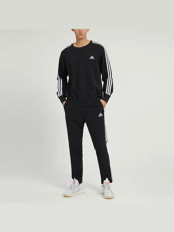 Рубашка Essentials французский трикотаж 3 полоски свитшот Adidas — изображение 2 из 4, черный