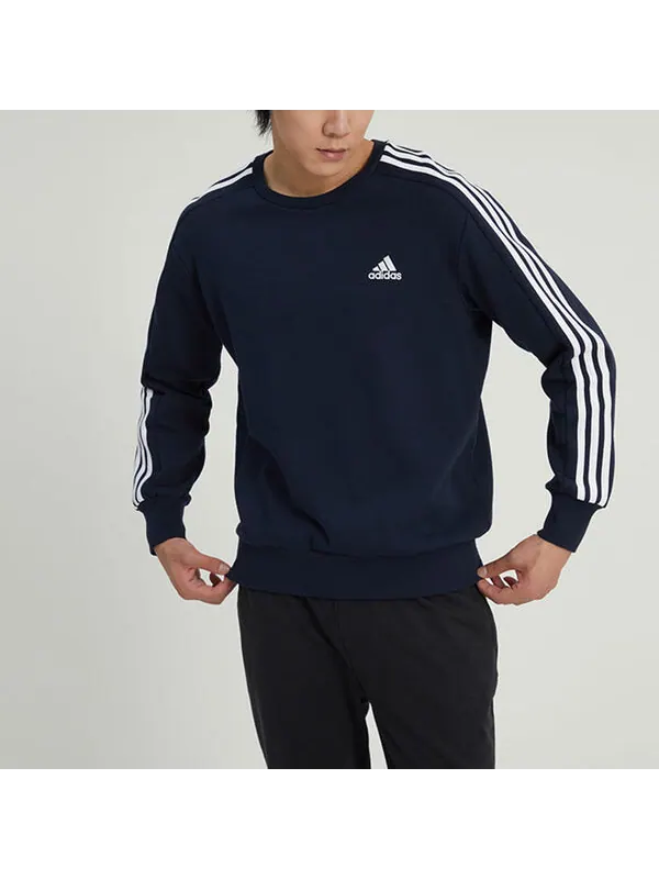 Рубашка Essentials французский трикотаж 3 полоски свитшот Adidas — изображение 3 из 4, белый