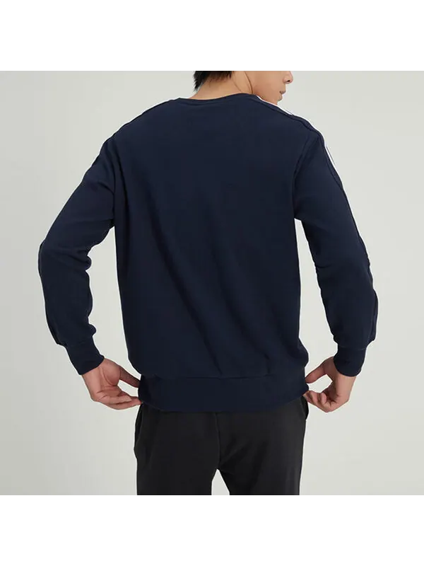 Рубашка Essentials французский трикотаж 3 полоски свитшот Adidas — изображение 4 из 4, белый