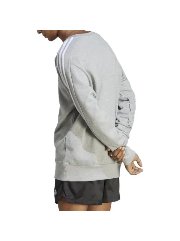Рубашка Essentials французский трикотаж 3 полоски свитшот Adidas — изображение 3 из 4, серый/белый