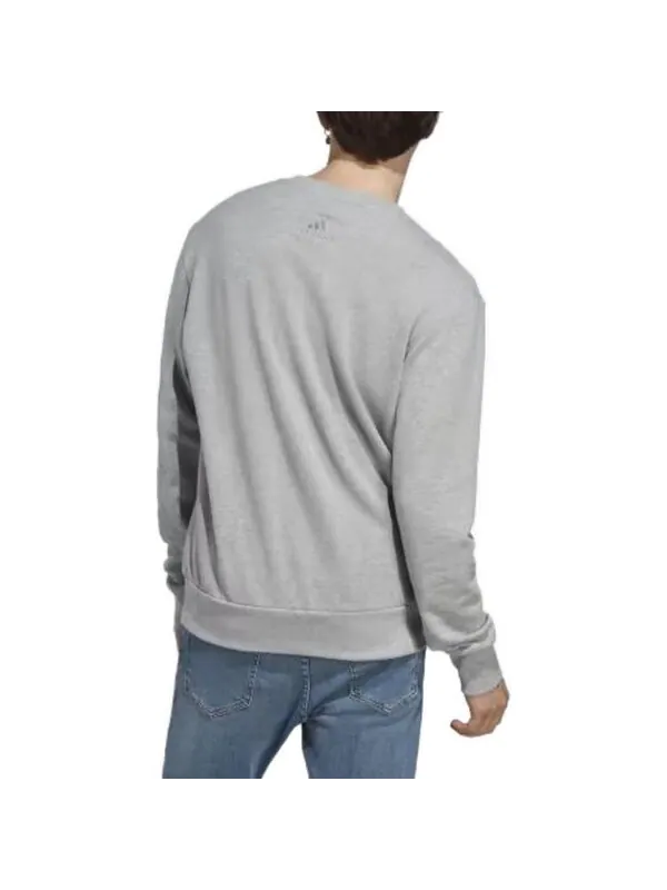 Рубашка Essentials французский трикотаж большой логотип толстовка Adidas — изображение 4 из 4, серый/белый