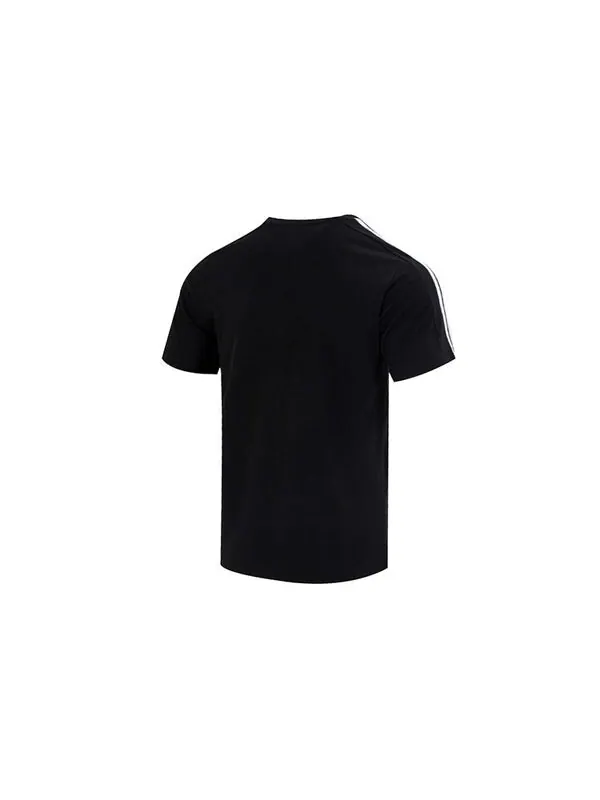 Футболка Essentials одинарная майка 3 полоски футболка Adidas — изображение 2 из 4, черный/белый