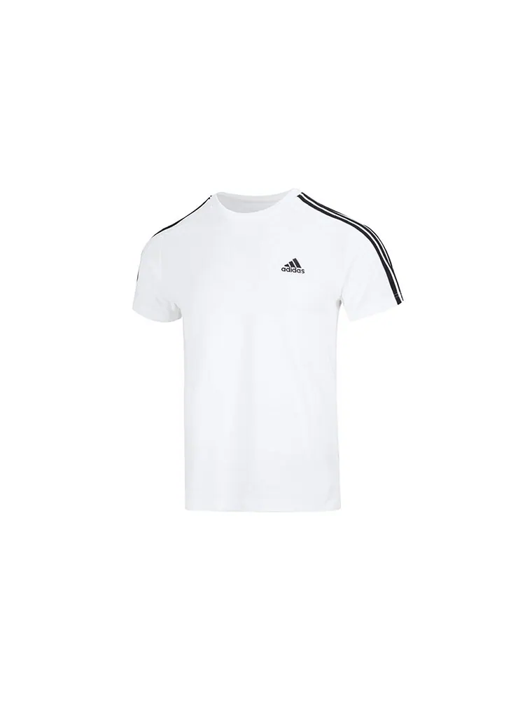 Футболка Adidas Essentials Single Jersey 3-Stripes — изображение 1 из 5, белый