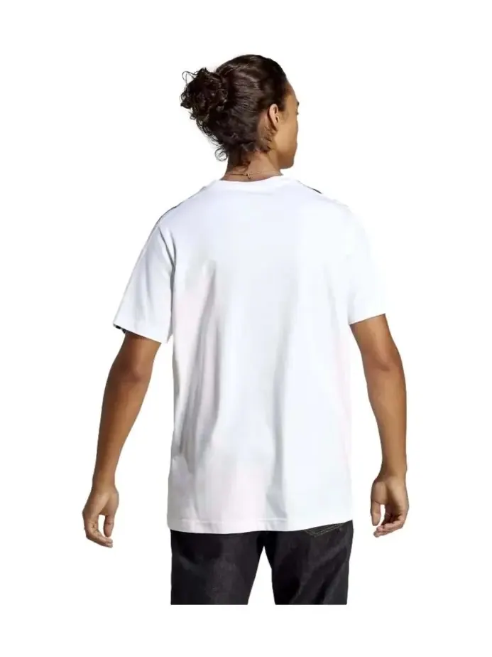 Футболка Adidas Essentials Single Jersey 3-Stripes — изображение 4 из 5, белый