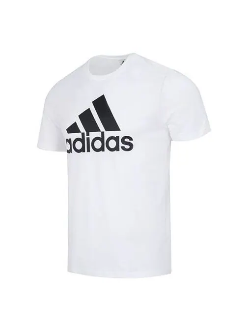 Футболка Essentials одинарный джерси большой логотип футболка Adidas — изображение 1 из 4, белый/черный