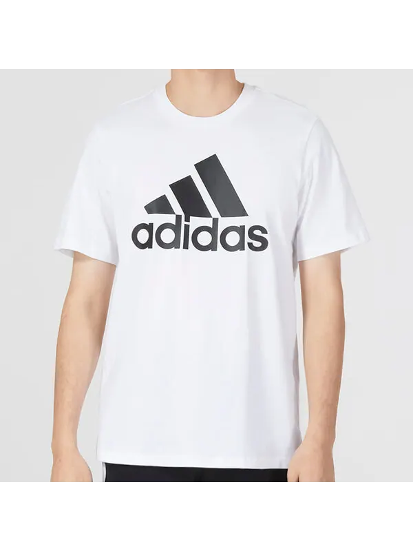 Футболка Essentials одинарный джерси большой логотип футболка Adidas — изображение 3 из 4, белый/черный