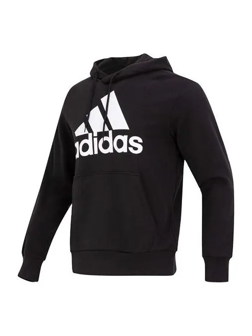Худи adidas French Terry Big Logo Hoodie 'Black White' — изображение 1 из 5, черный