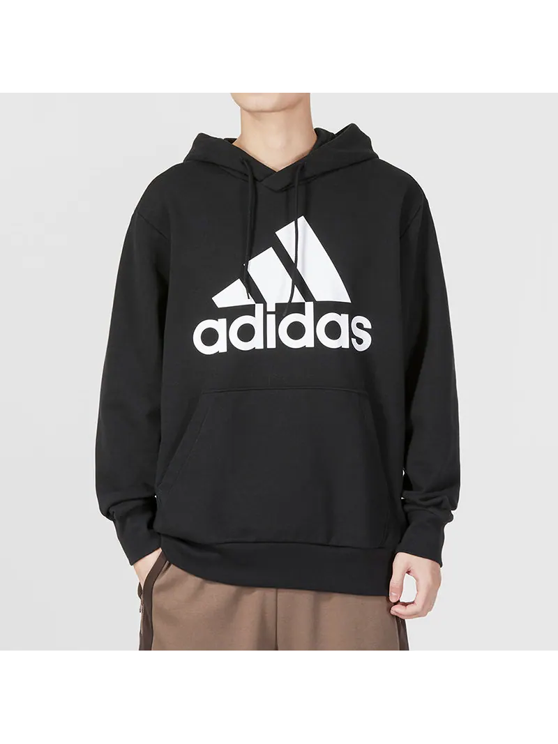 Худи adidas French Terry Big Logo Hoodie 'Black White' — изображение 3 из 5, черный