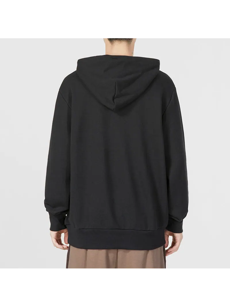 Худи adidas French Terry Big Logo Hoodie 'Black White' — изображение 4 из 5, черный