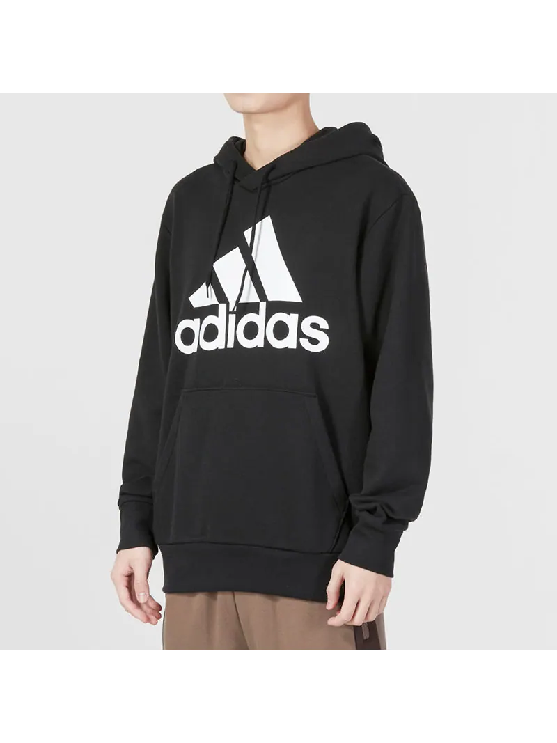 Худи adidas French Terry Big Logo Hoodie 'Black White' — изображение 5 из 5, черный
