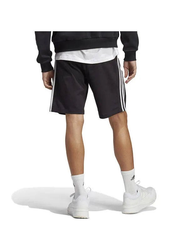 Шорты Essentials одинарный джерси шорты с 3 полосками Adidas — изображение 3 из 4, черный/белый