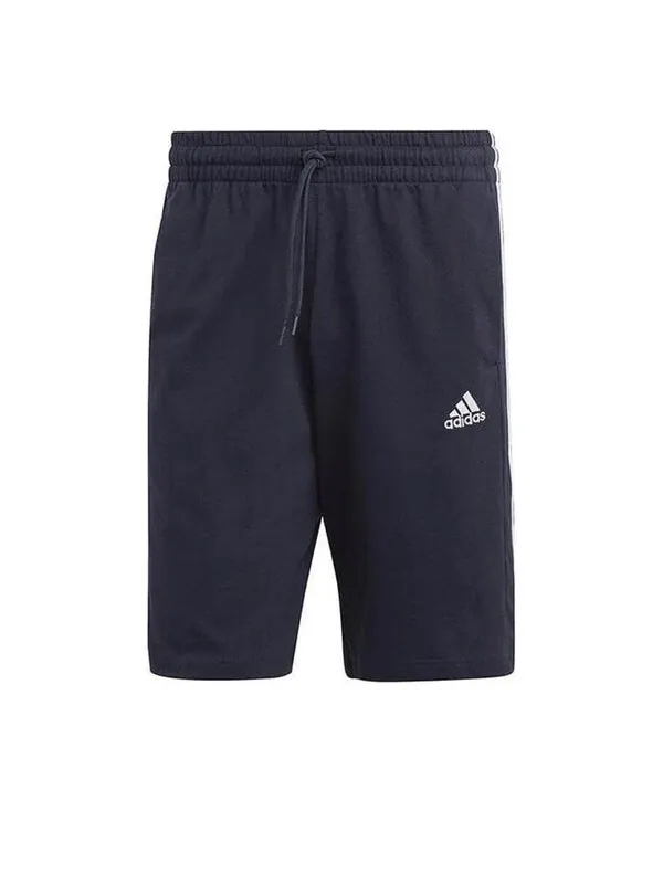 Шорты Essentials одинарный трикотаж 3 полоски шорты азиатские размеры Adidas — изображение 1 из 4, черный/белый