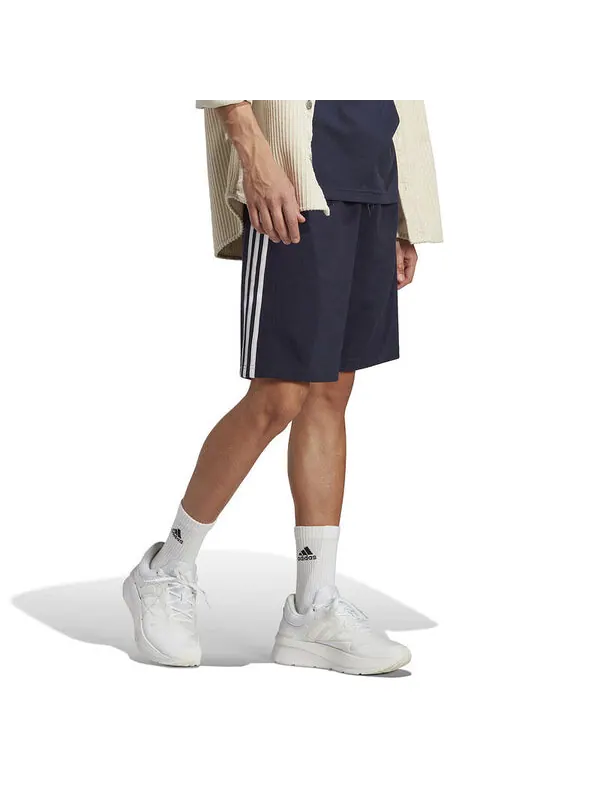 Шорты Essentials одинарный трикотаж 3 полоски шорты азиатские размеры Adidas — изображение 4 из 4, черный/белый