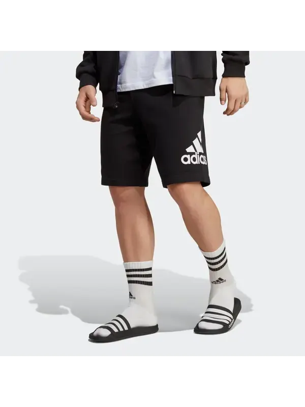 Шорты Essentials большие шорты из французского трикотажа с логотипом Adidas — изображение 2 из 4, черный/белый