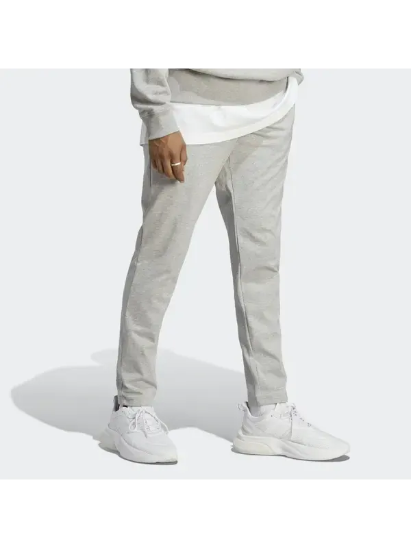 Брюки Essentials одинарный трикотажный зауженный открытый низ брюки Adidas — изображение 2 из 4, серый