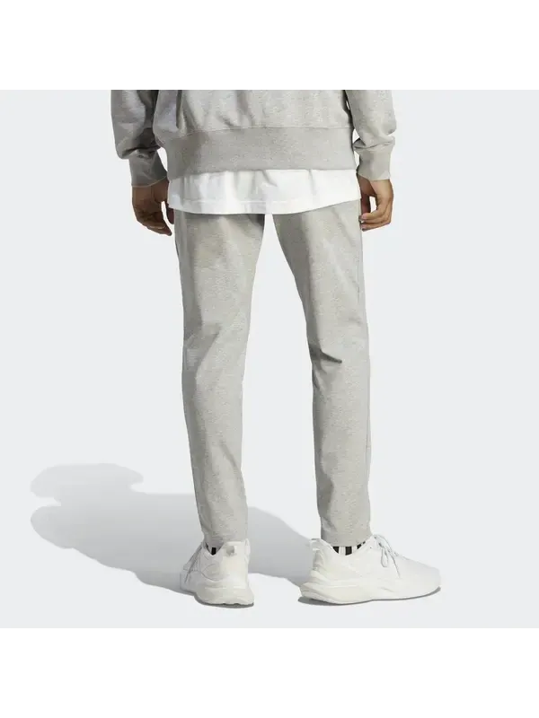 Брюки Essentials одинарный трикотажный зауженный открытый низ брюки Adidas — изображение 3 из 4, серый