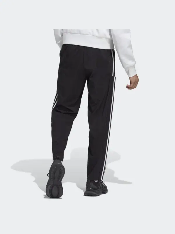 Брюки aeroready essentials stanford с открытым краем и вышитым маленьким логотипом Adidas — изображение 3 из 4, черный