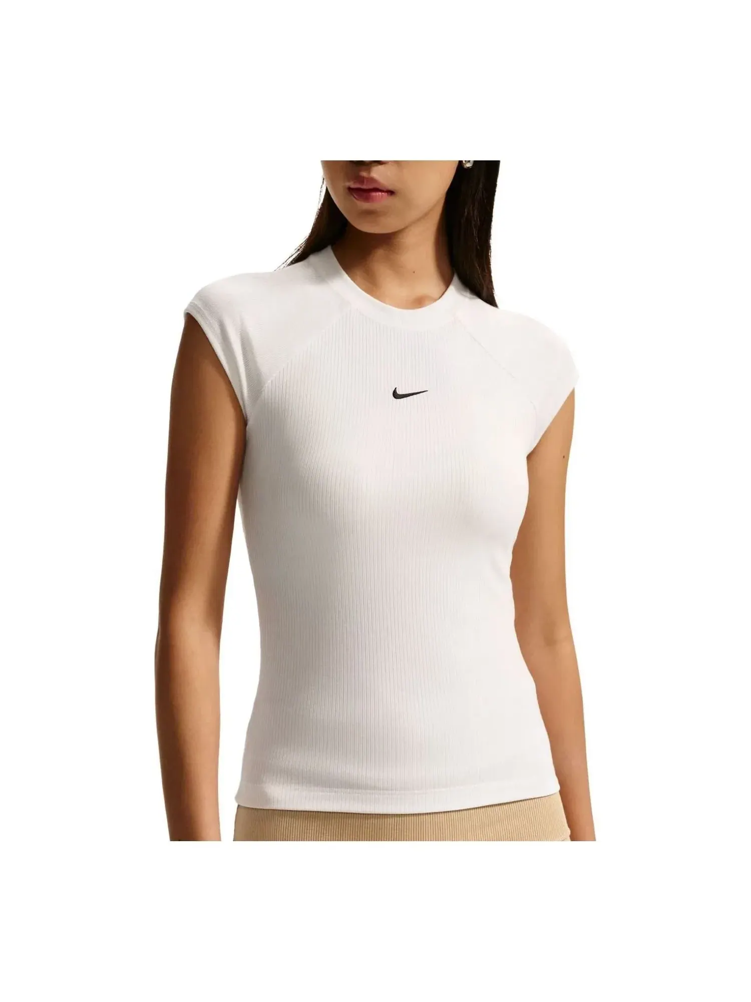 Облегающая ребристая футболка Nike Sportswear, белая, IF0243-133 — изображение 1 из 2, белый