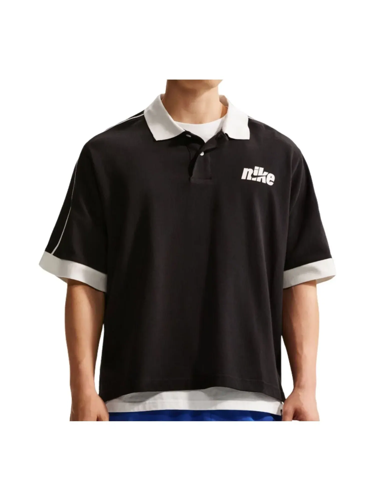 Футболка-поло Nike Sportswear Club Oversized 'Black Sail' IF0724-010 — изображение 1 из 2, черный