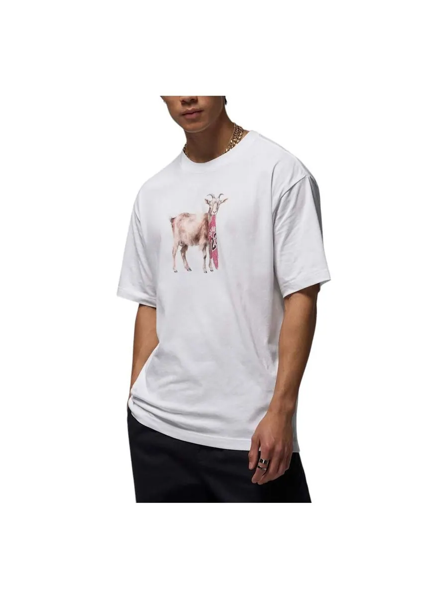Футболка Air Jordan Goat T-shirt 'White Black' — изображение 1 из 2, белый