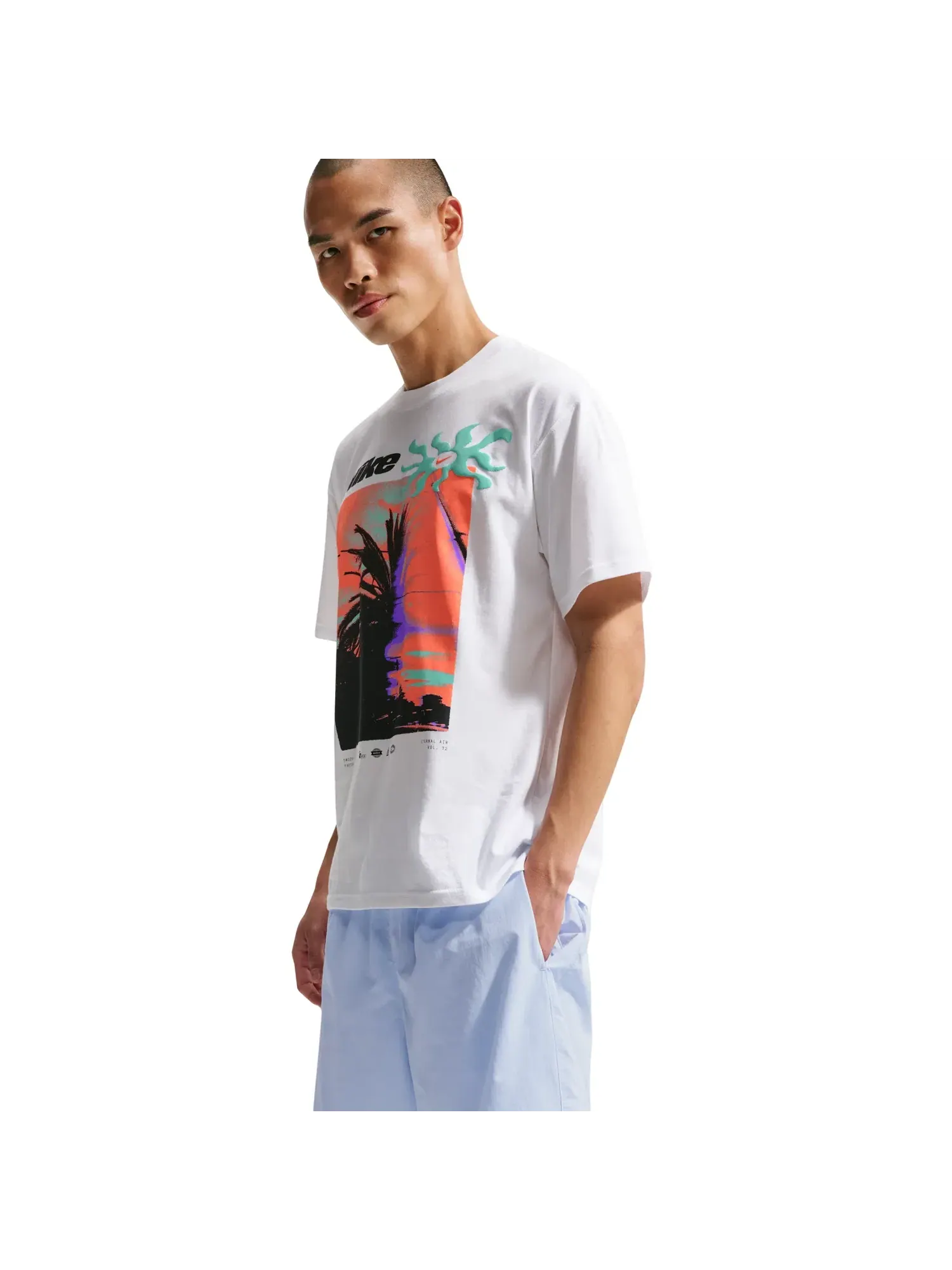 Мужские шорты с принтом Nike Sportswear Club Hydrogen Blue White — изображение 4 из 5, синий