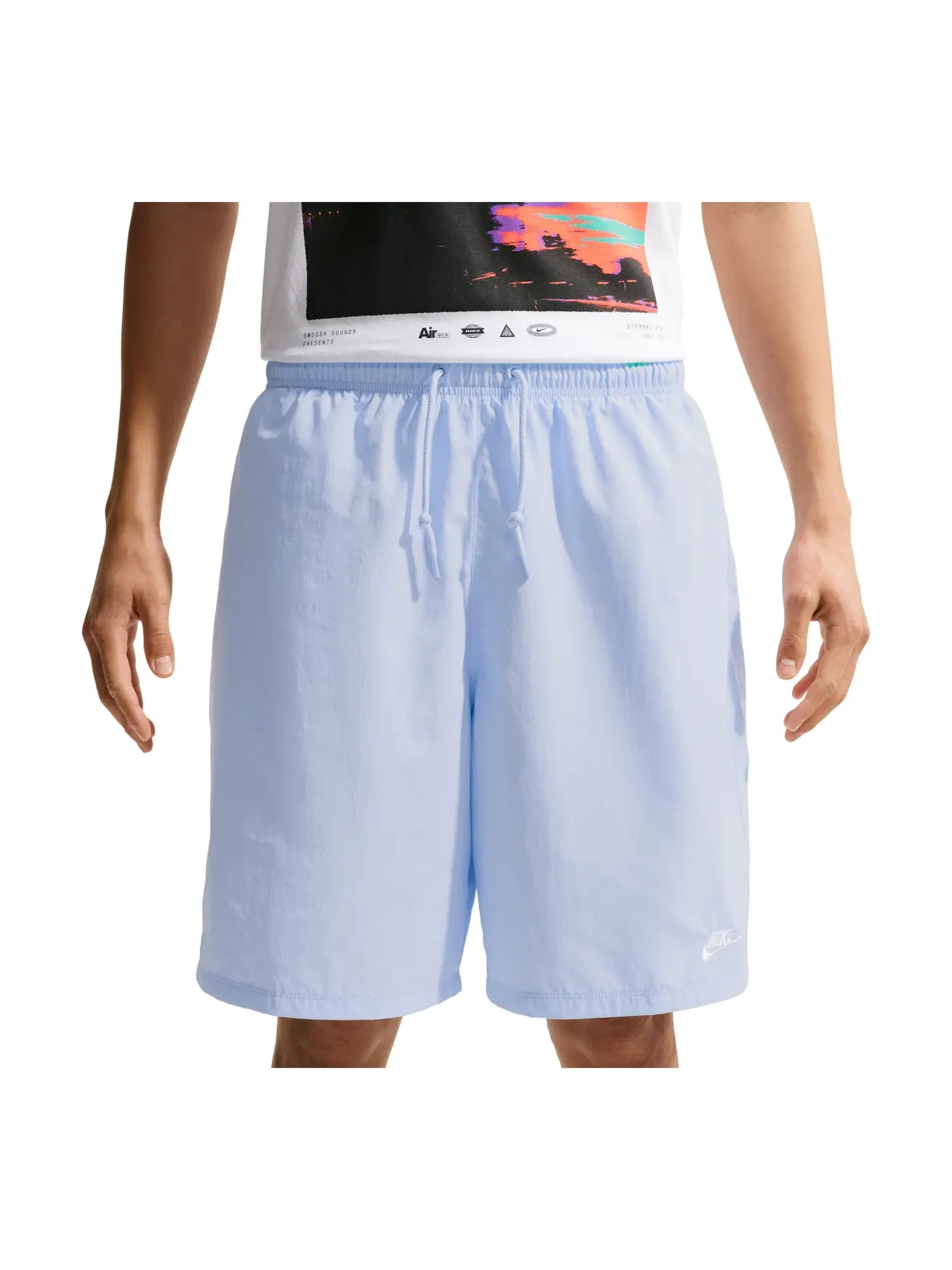 Мужские шорты с принтом Nike Sportswear Club Hydrogen Blue White — изображение 5 из 5, синий