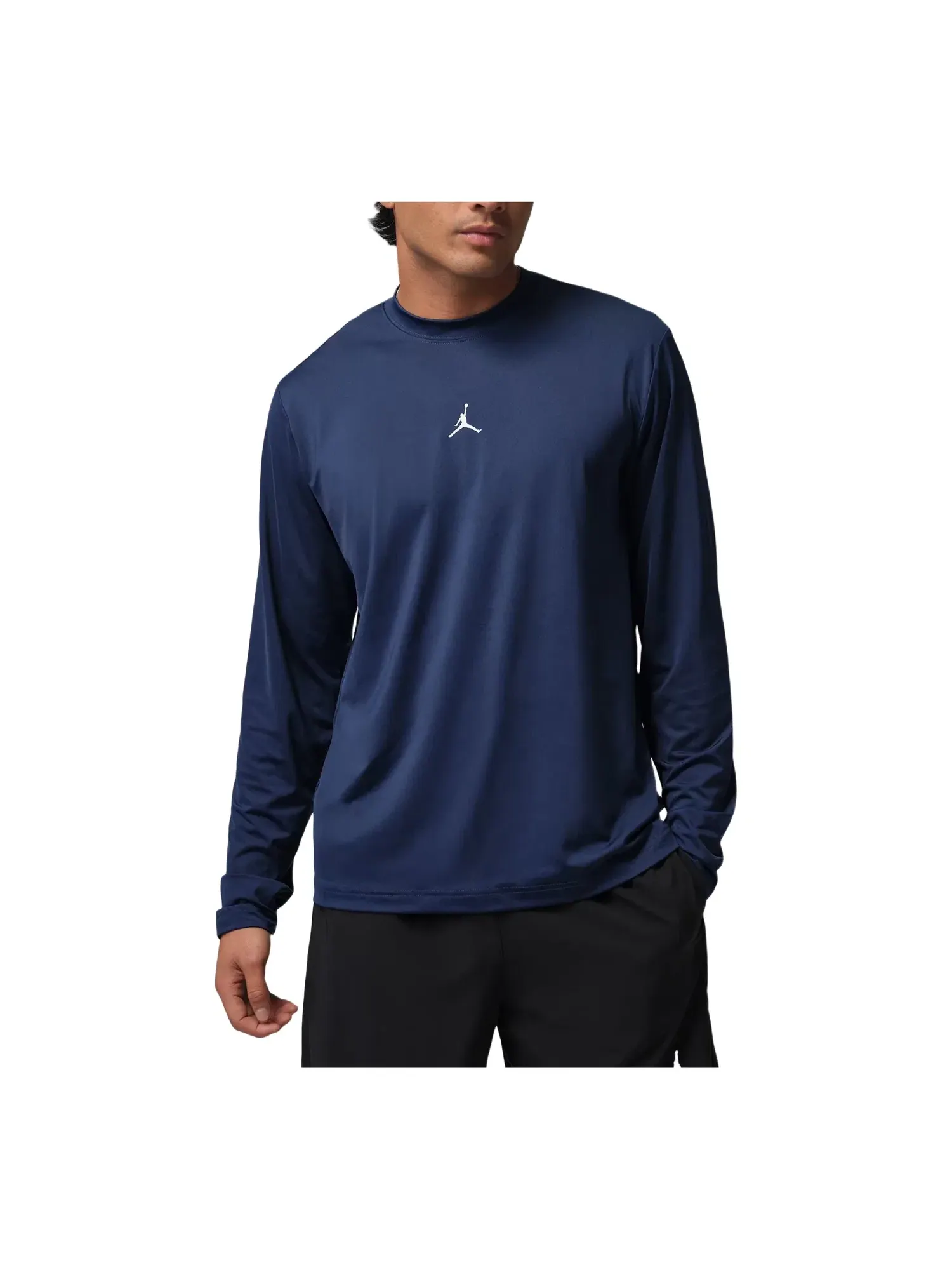 Мужская футболка с длинным рукавом Air Jordan Sport Essentials Dri-FIT T-Shirt Midnight Navy — изображение 1 из 3