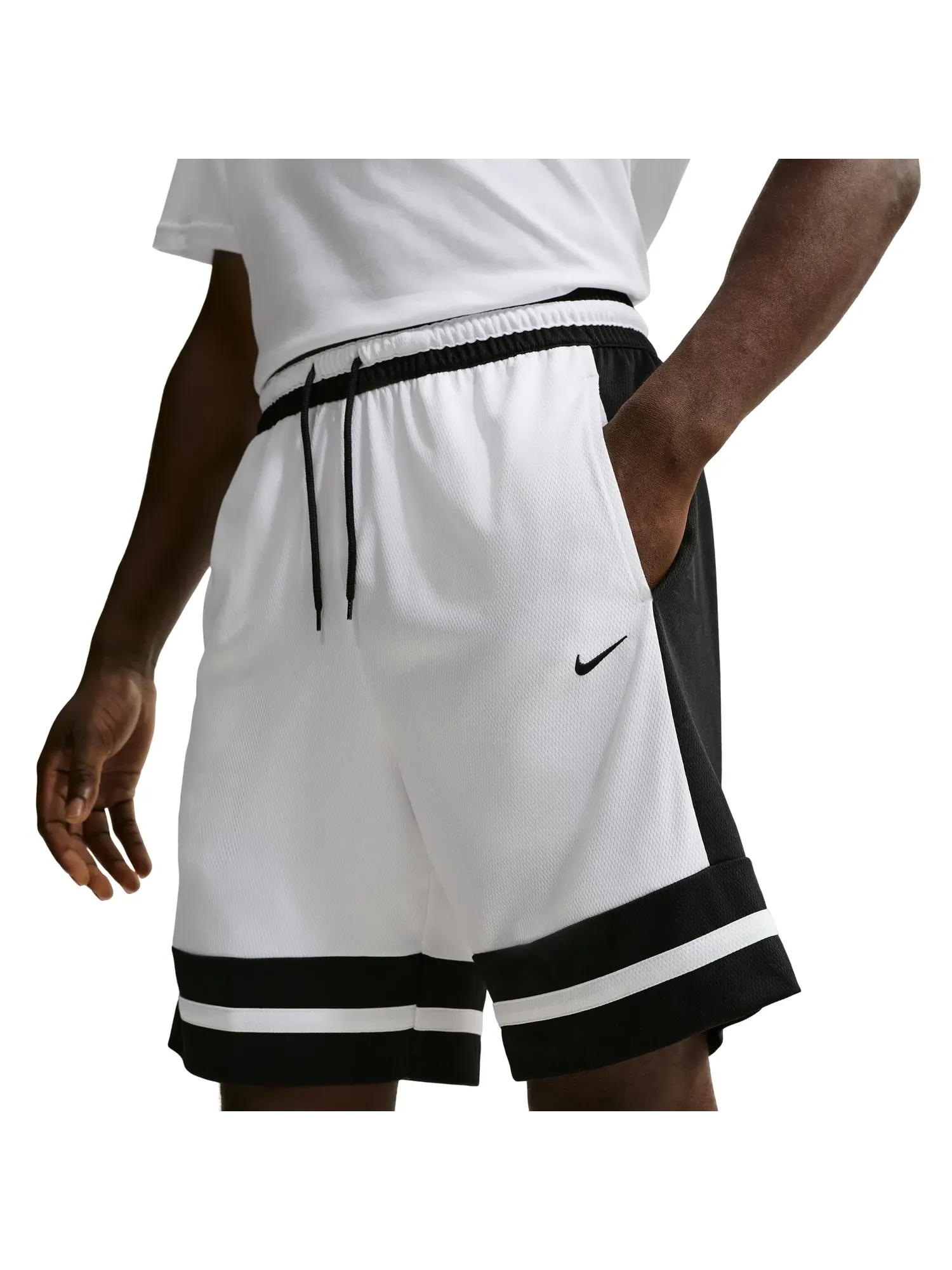 Шорты Nike Dri-FIT Game Classic 8" 'Бело-черные' IF1593-101 — изображение 1 из 2, белый