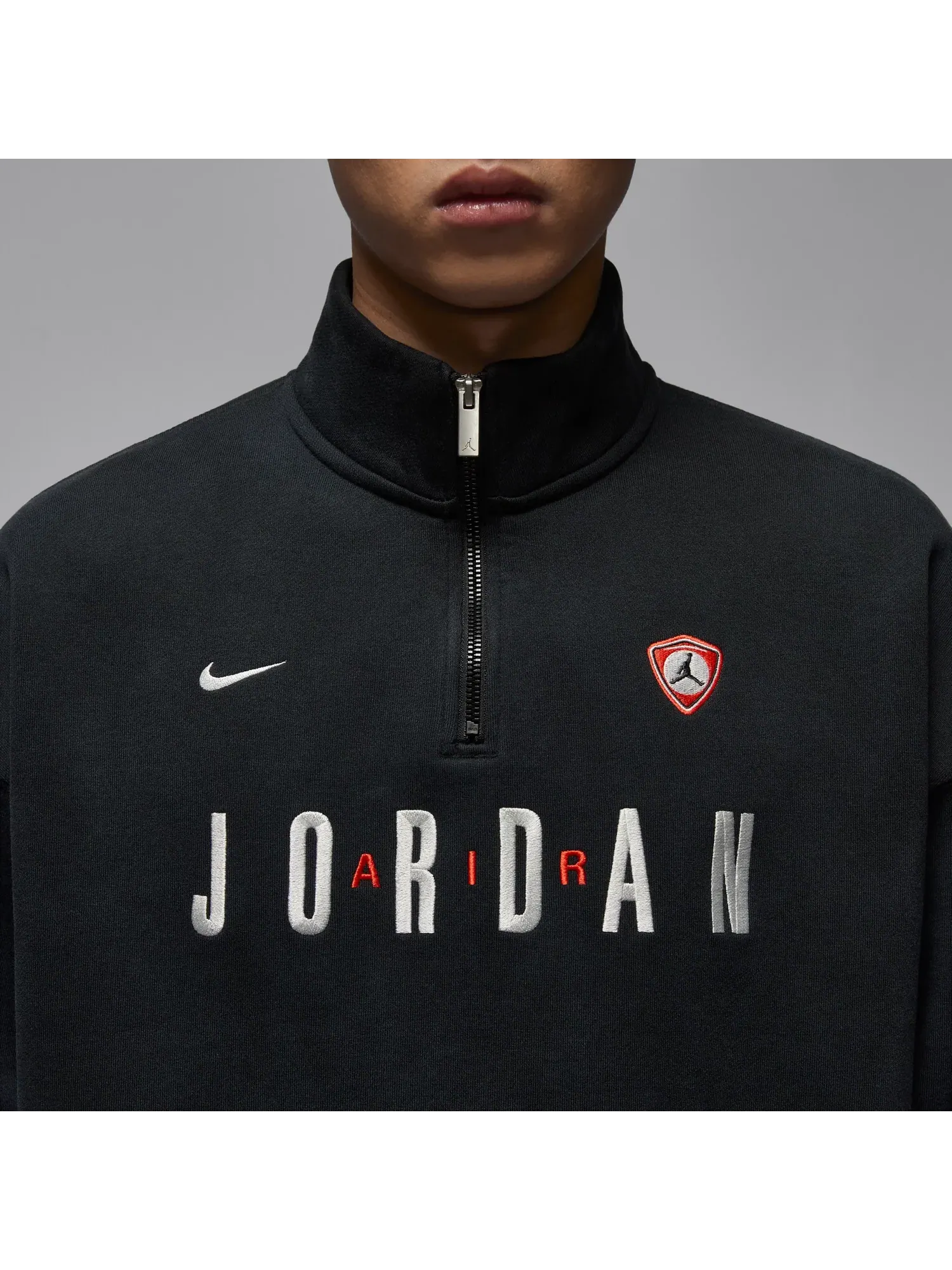 Флисовая толстовка Jordan Flight Graphic с застежкой-молнией на четверть длины — изображение 4 из 6, черный