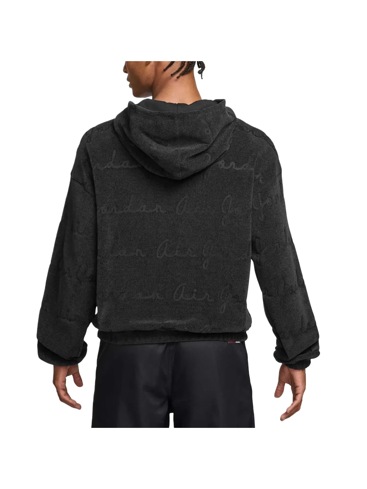 Мужское худи с жаккардовым принтом Air Jordan Flight Jacquard Pullover Hoodie — изображение 2 из 4, черный