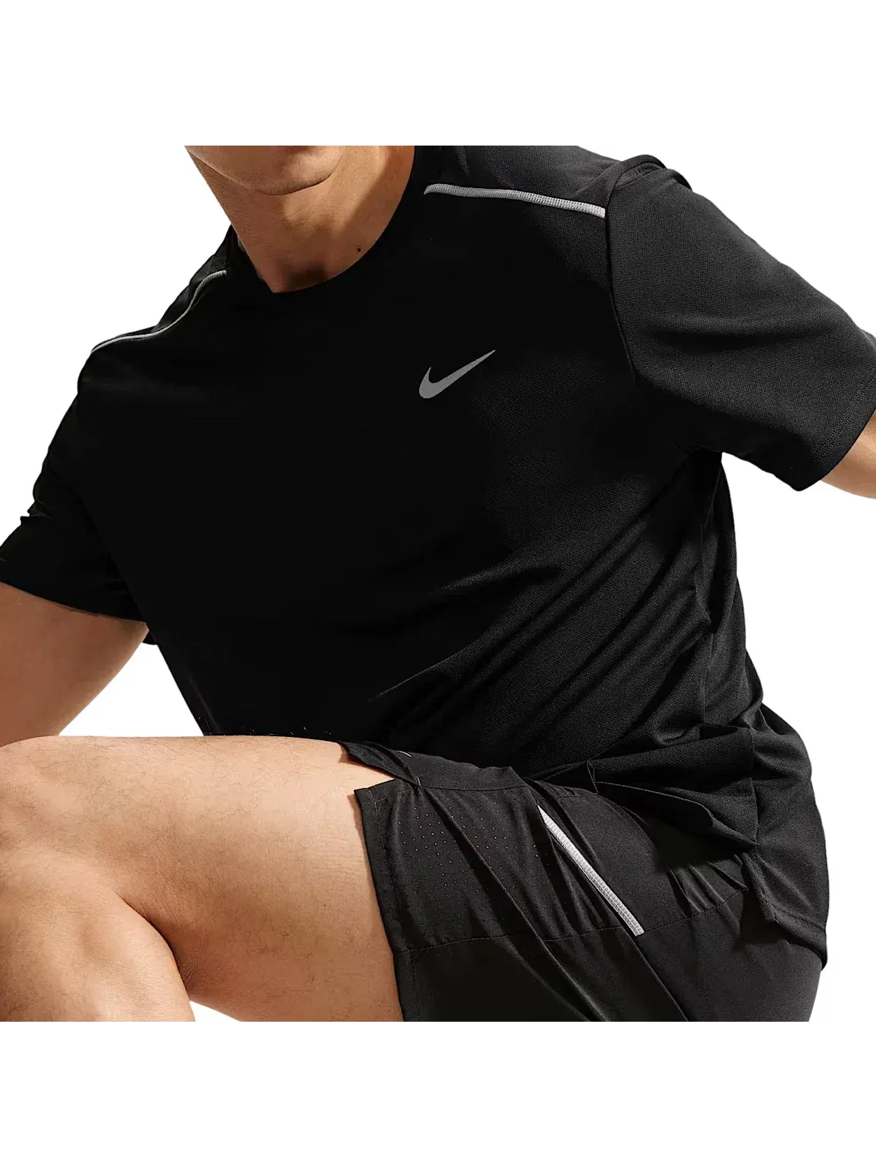 Мужская футболка Nike Miler Dri-FIT UV Protection — изображение 4 из 4, черный