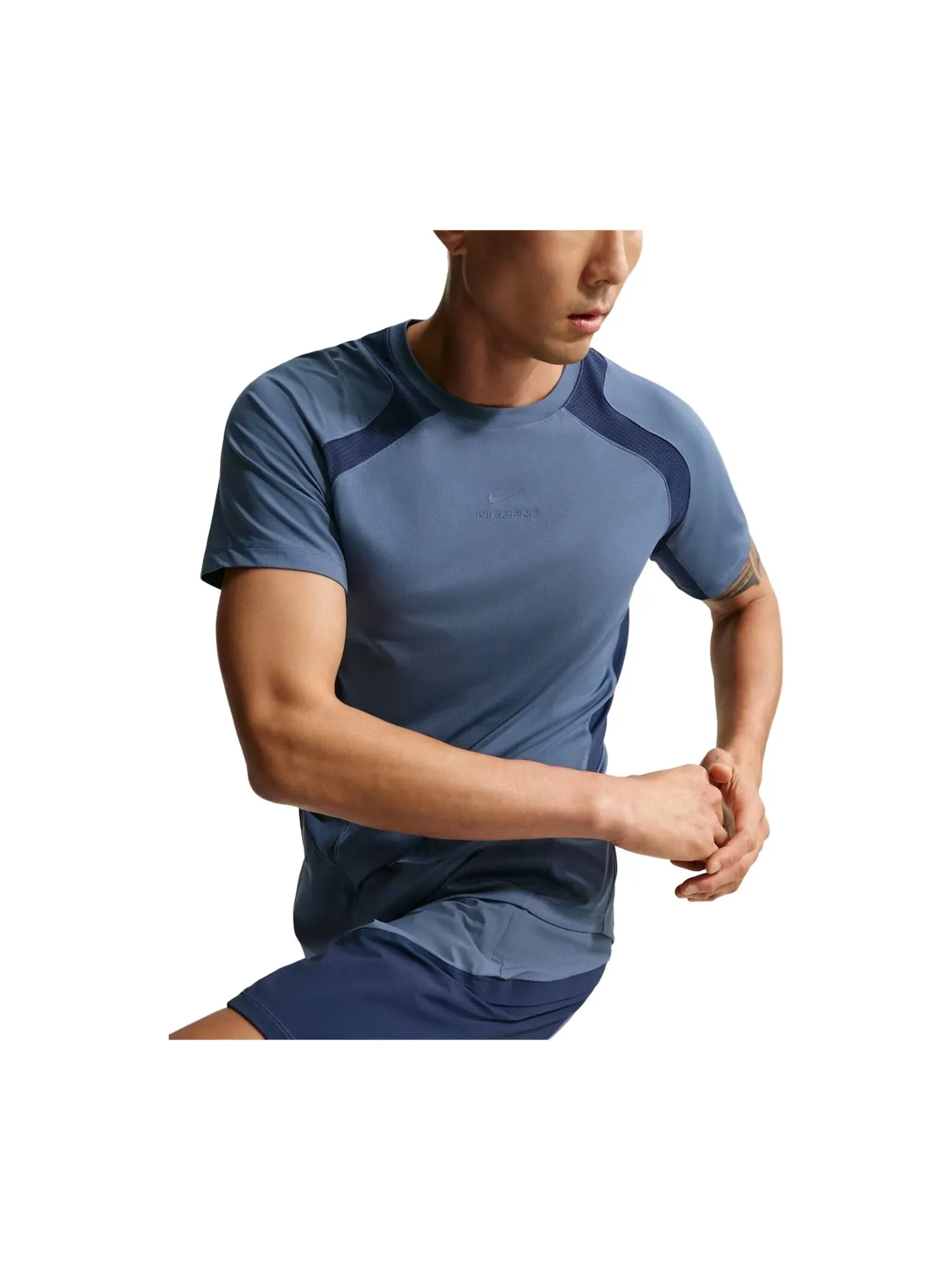 Футболка с коротким рукавом Nike Pro Training Dri-FIT ADV — изображение 3 из 4, синий/темно-синий