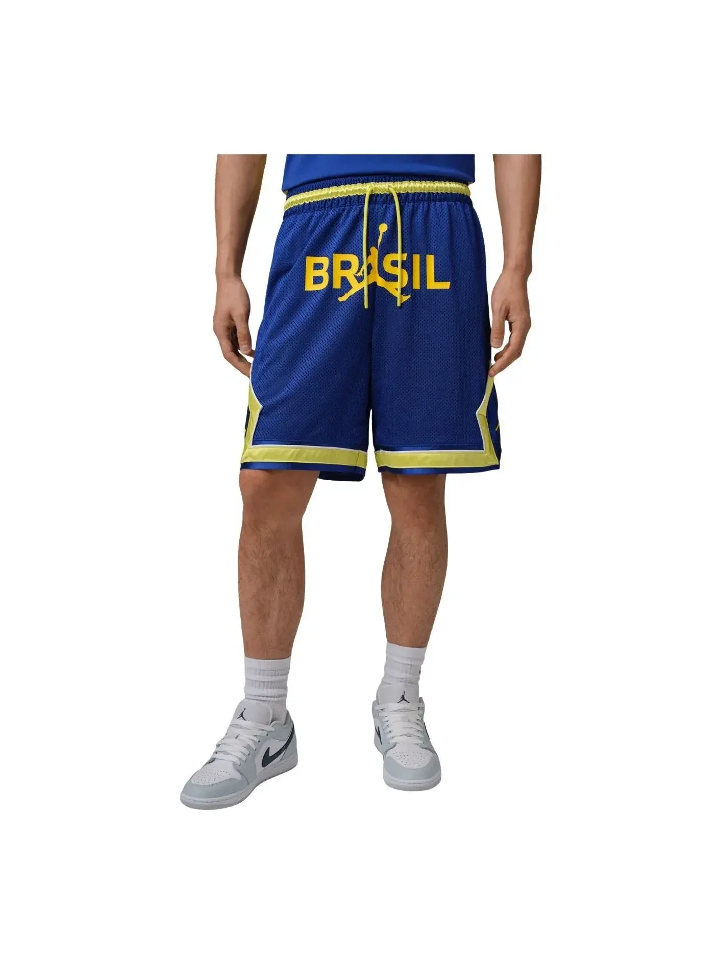 Шорты Air Jordan Mesh Diamond Shorts 'Old Royal Yellow Pulse' — изображение 1 из 3, синий