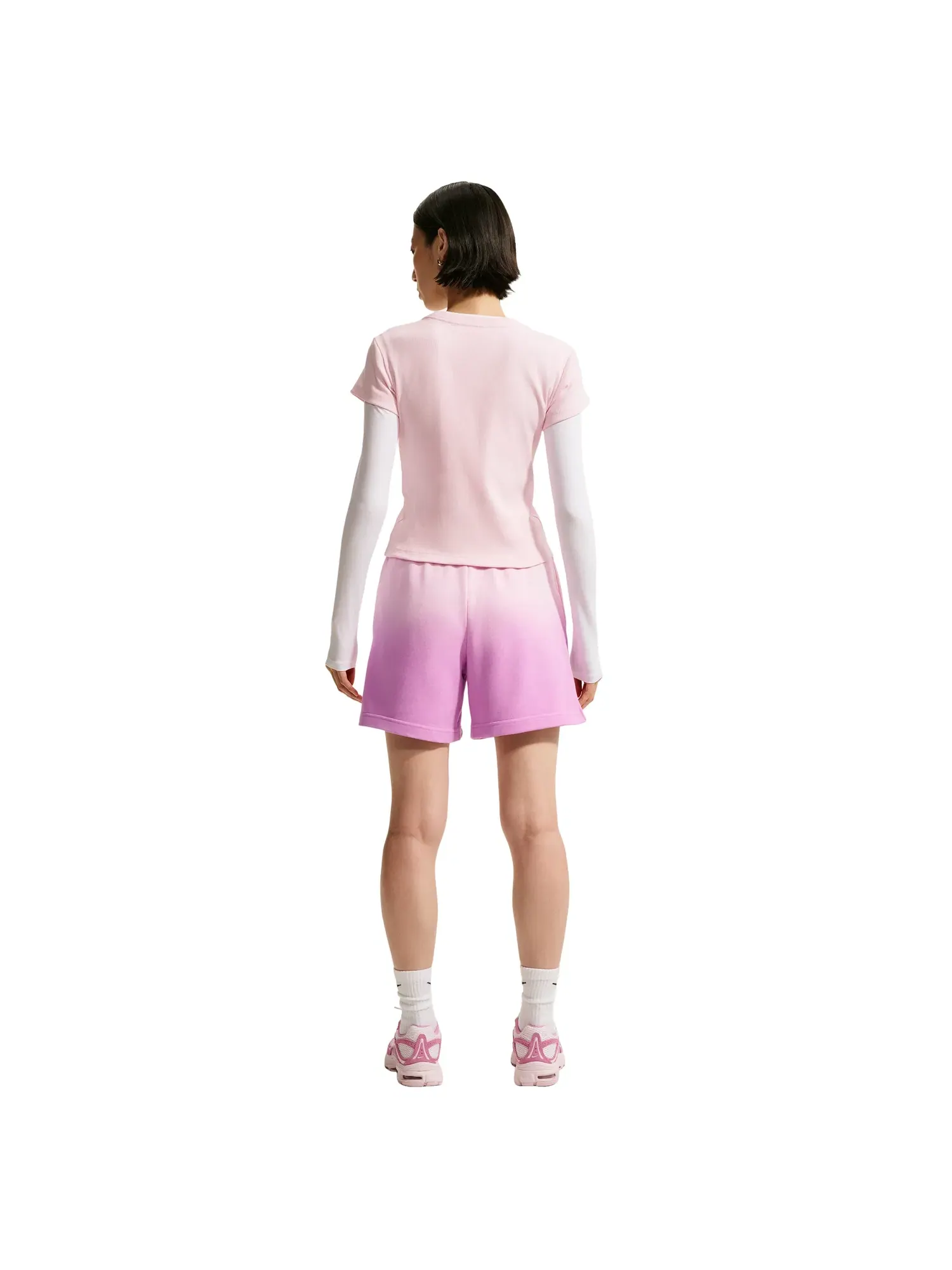 Женские шорты Nike Sportswear Phoenix Fleece с завышенной талией Pink Foam Light Magenta — изображение 3 из 3, розовый