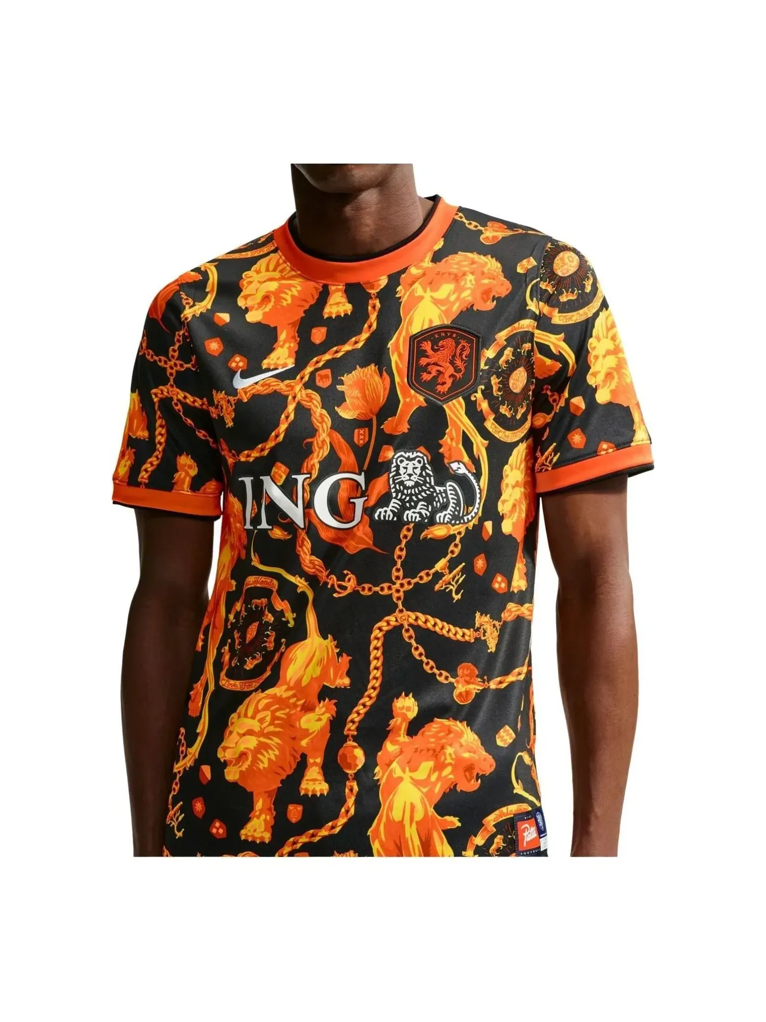 Мужская футболка с принтом Nike x Netherlands x Patta Academy Pro Black White — изображение 1 из 4, мульти