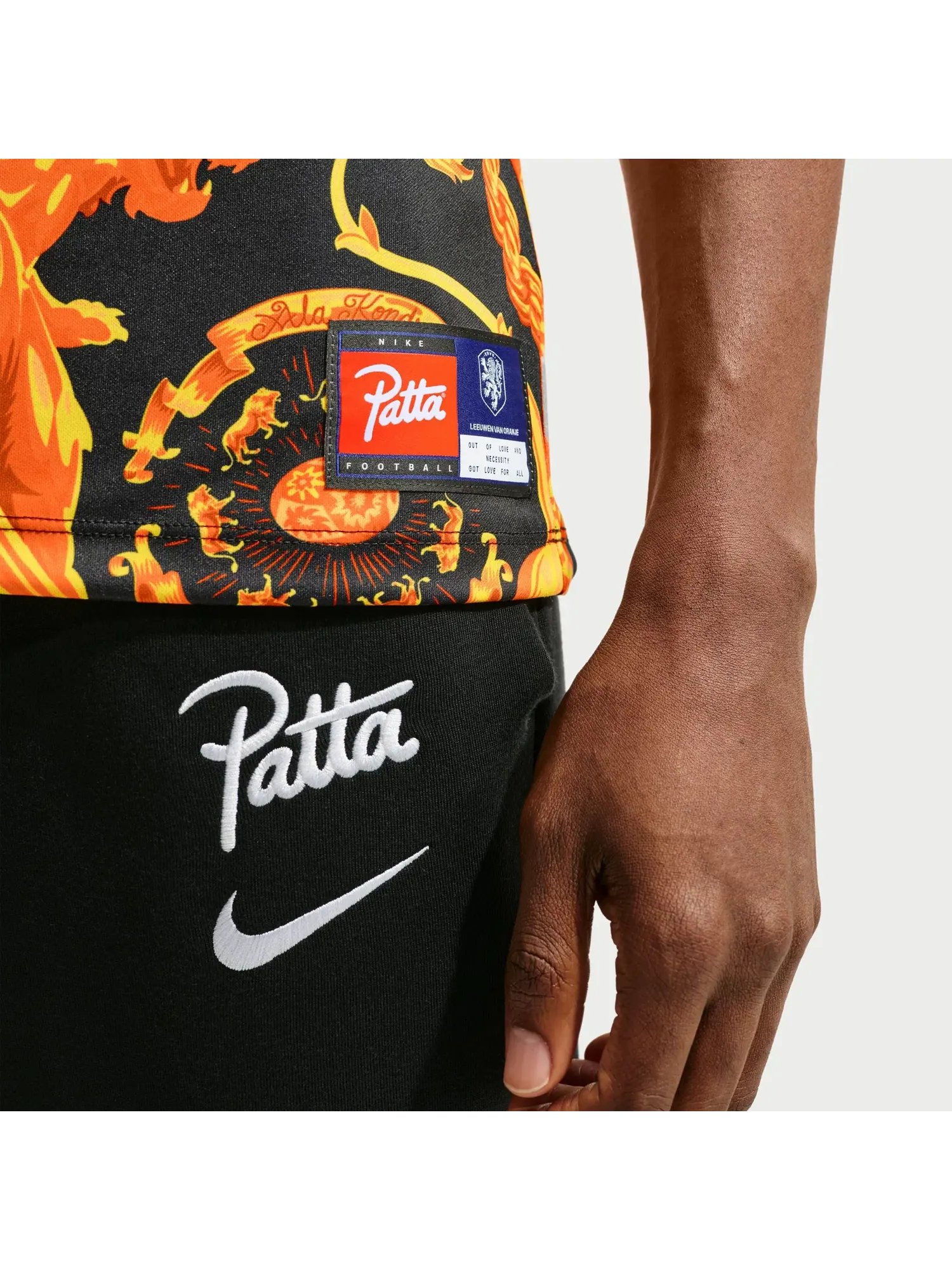 Мужская футболка с принтом Nike x Netherlands x Patta Academy Pro Black White — изображение 4 из 4, мульти